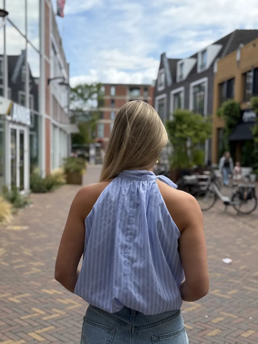  Balloon top pinstripe - blauw