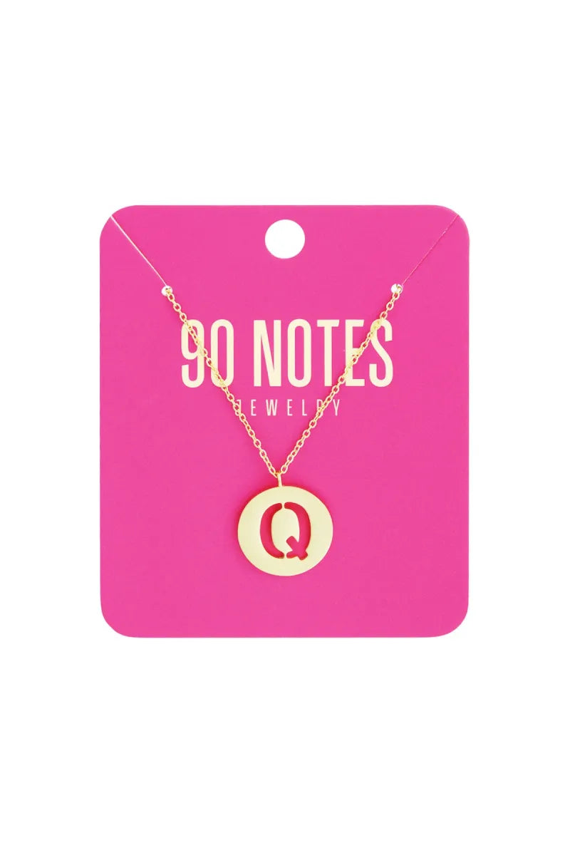  90 NOTES - initiaal ketting - goud