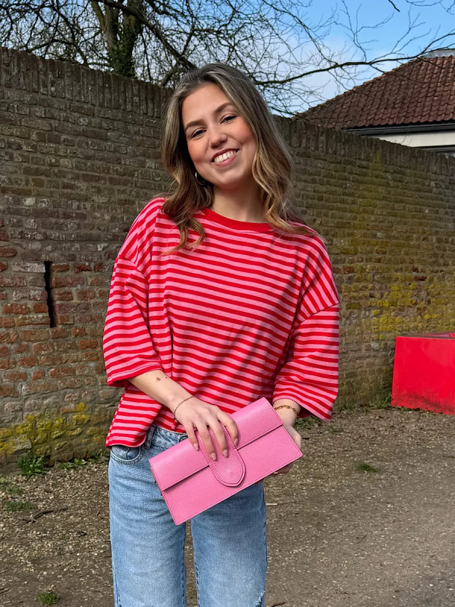  ZM - Gestreept shirt Loua - rood/ roze