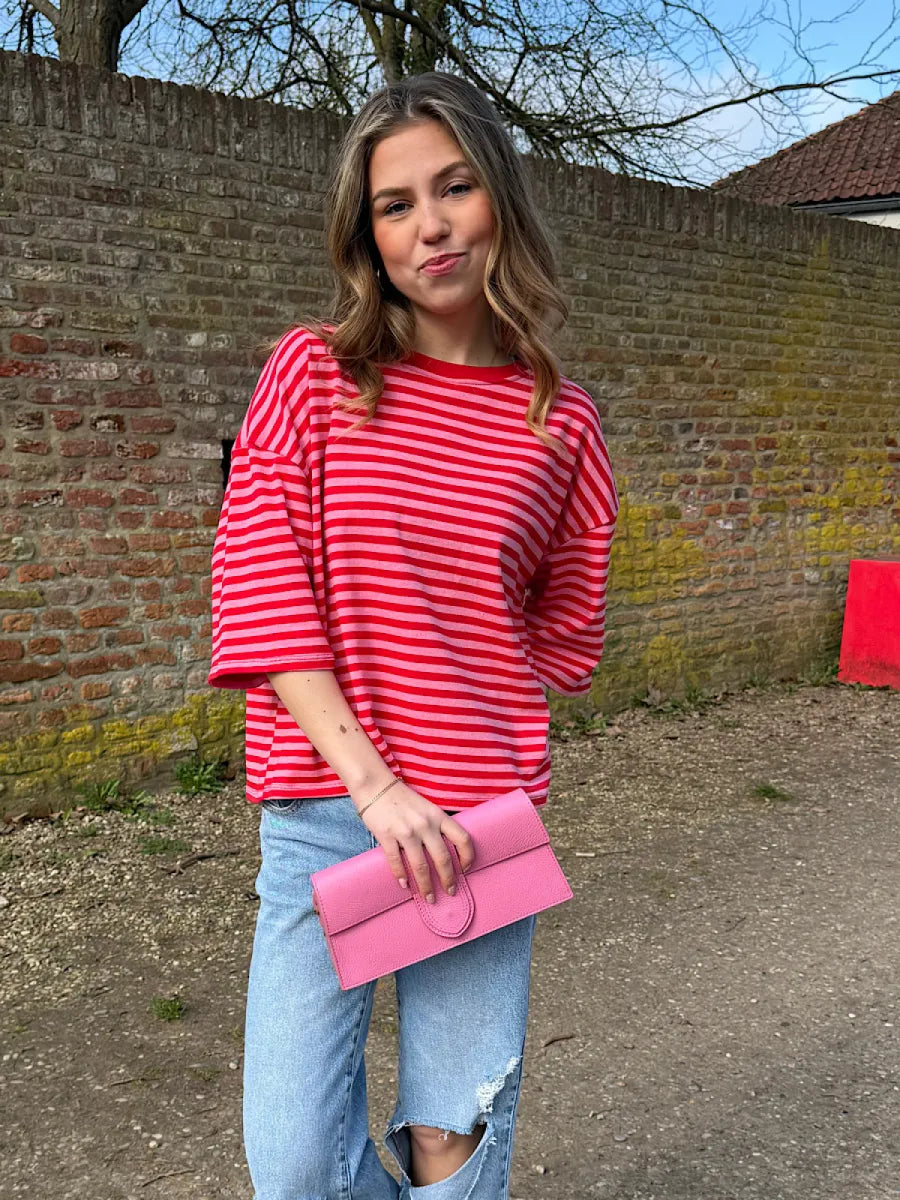  ZM - Gestreept shirt Loua - rood/ roze