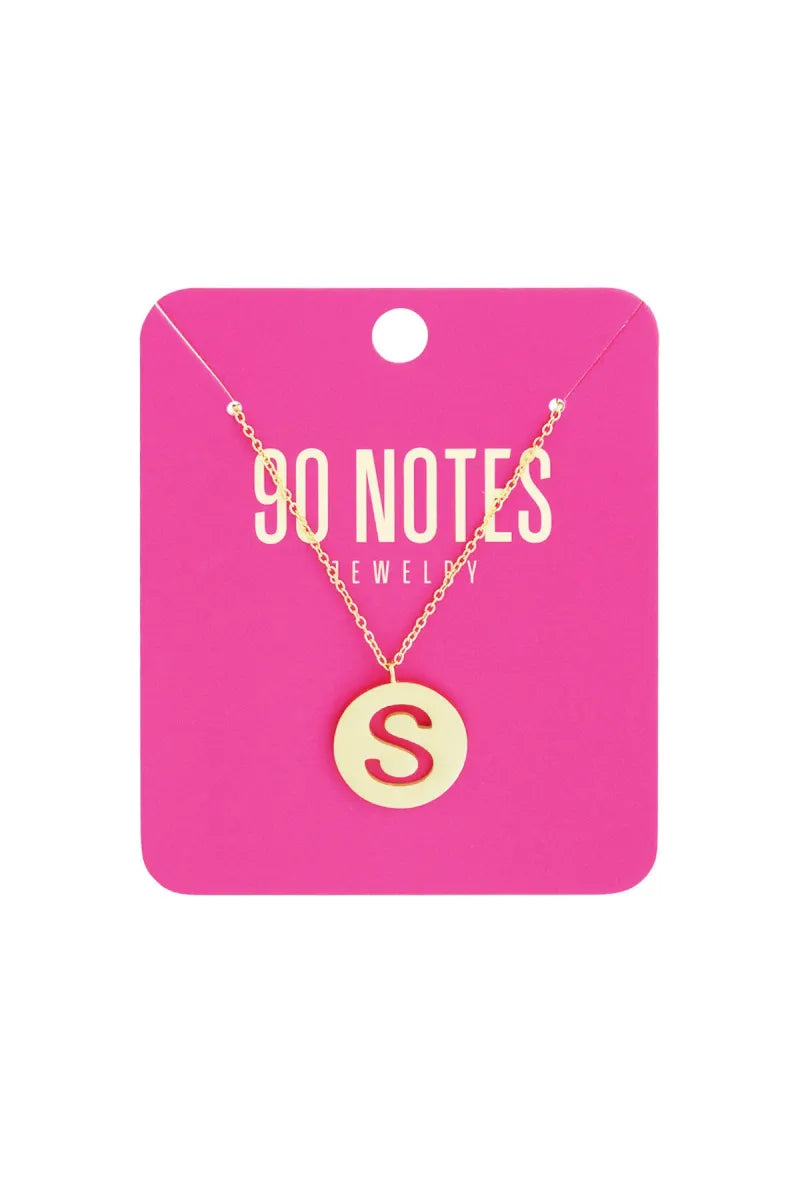  90 NOTES - initiaal ketting - goud