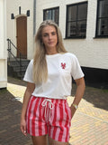  T-shirt met pailletten kreeft - wit