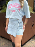  Skort met strik 3362 - blauw