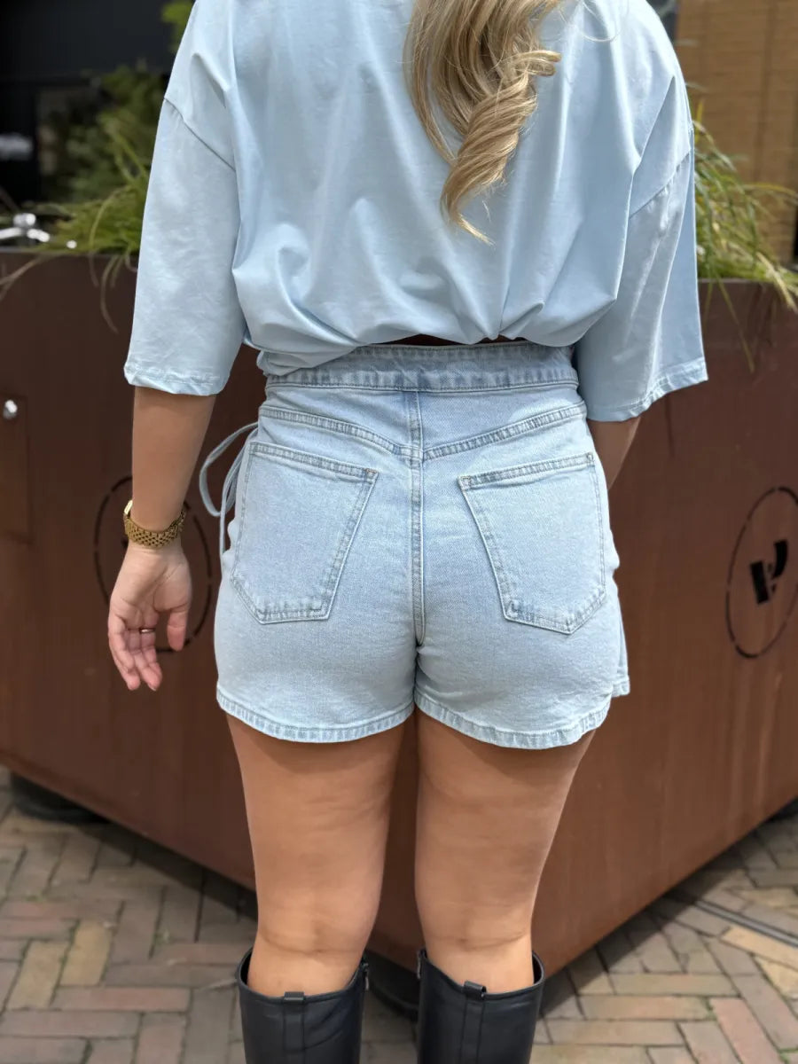  Skort met strik 3362 - blauw