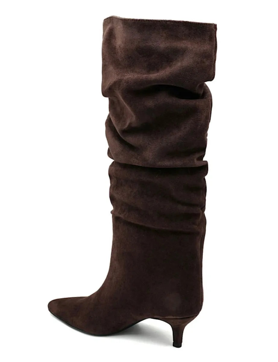  Slouchy punt laarzen - bruin