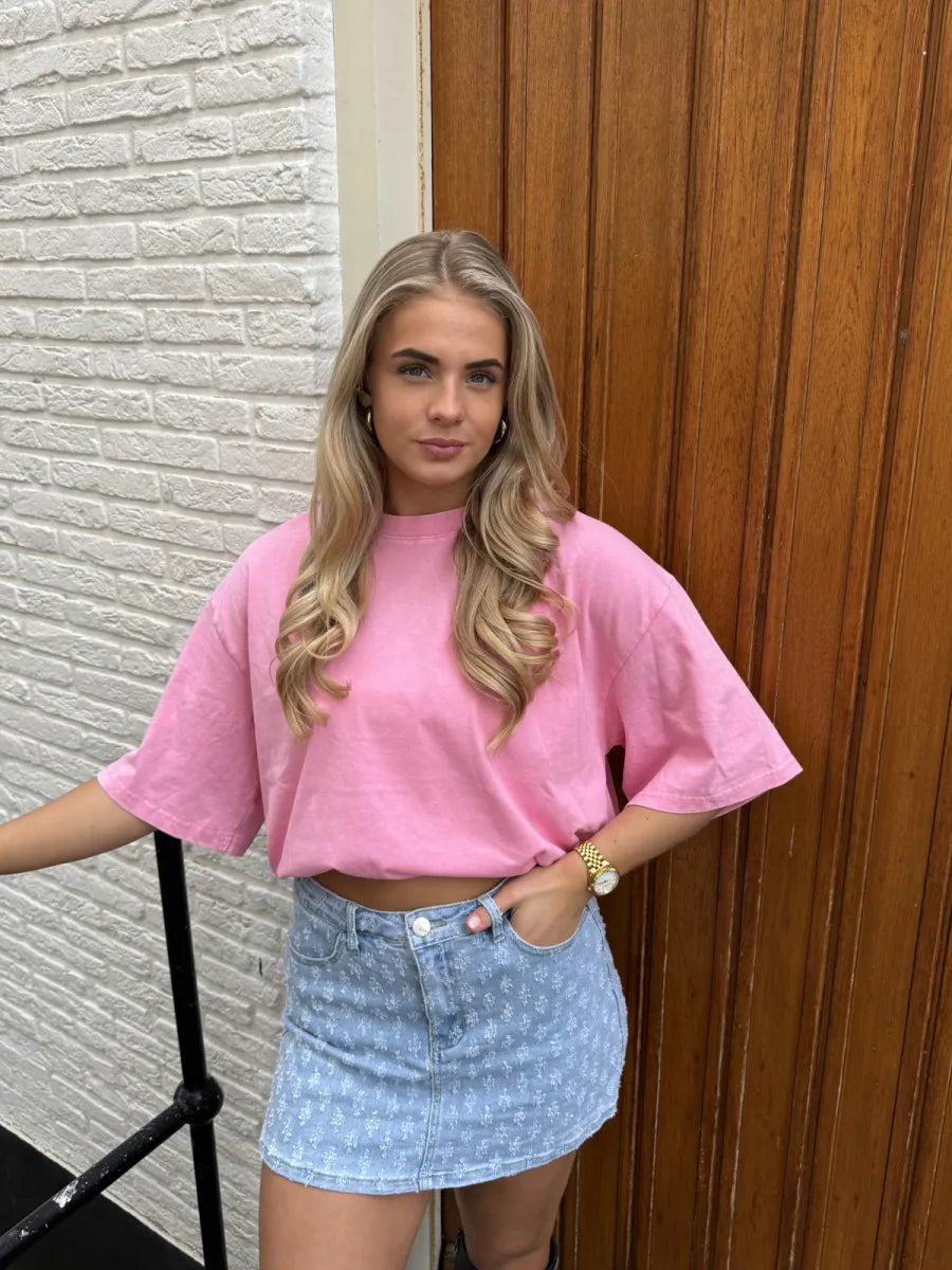  Smoothie vibe t-shirt - roze