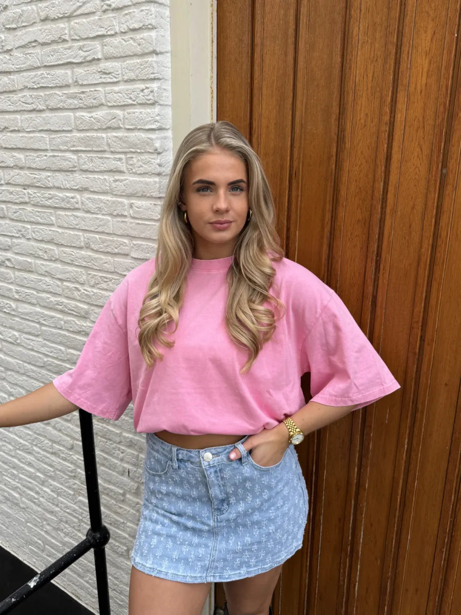  Smoothie vibe t-shirt - roze