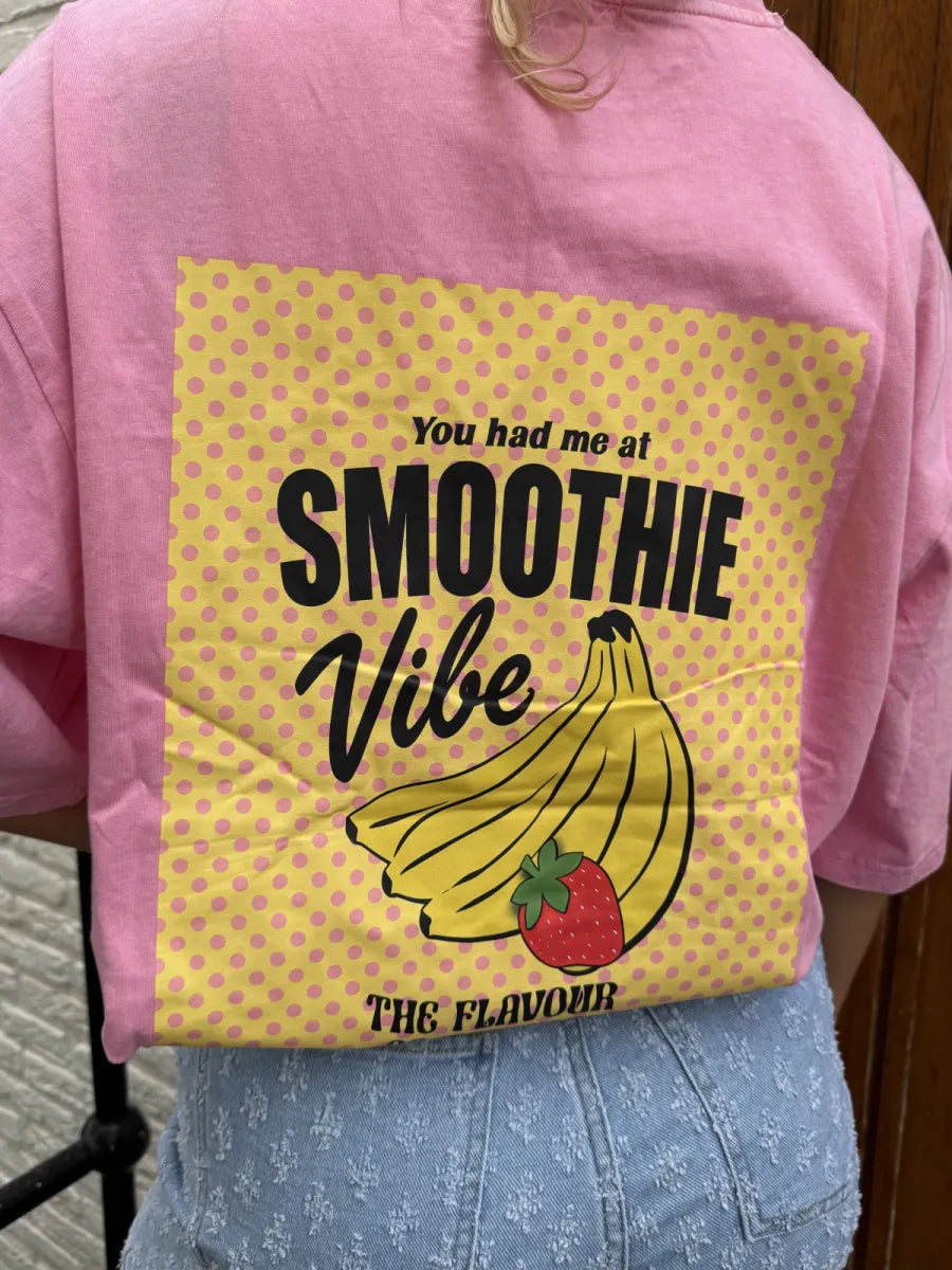 Smoothie vibe t-shirt - roze