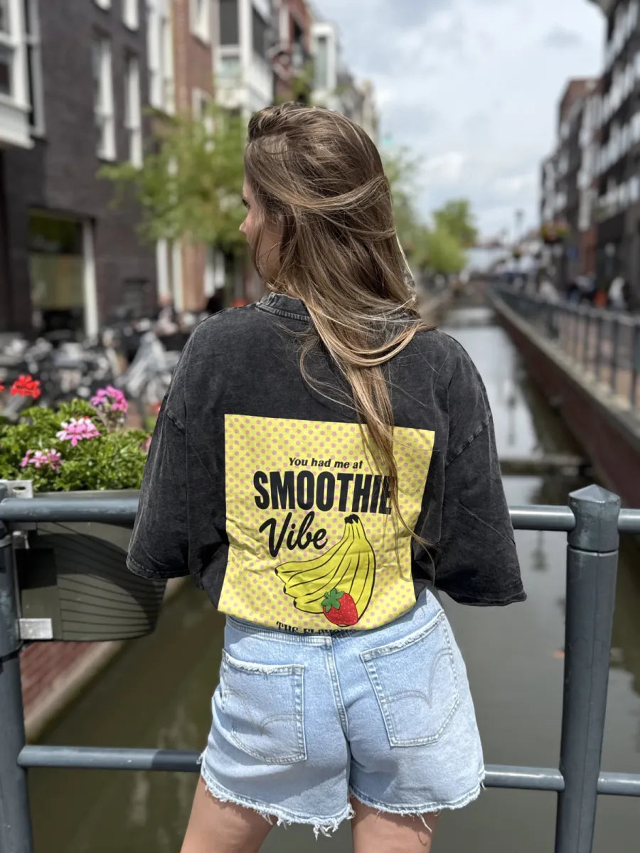  Smoothie vibe t-shirt - zwart
