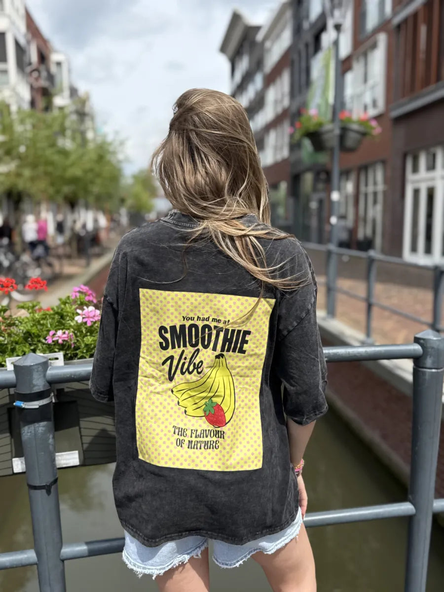  Smoothie vibe t-shirt - zwart
