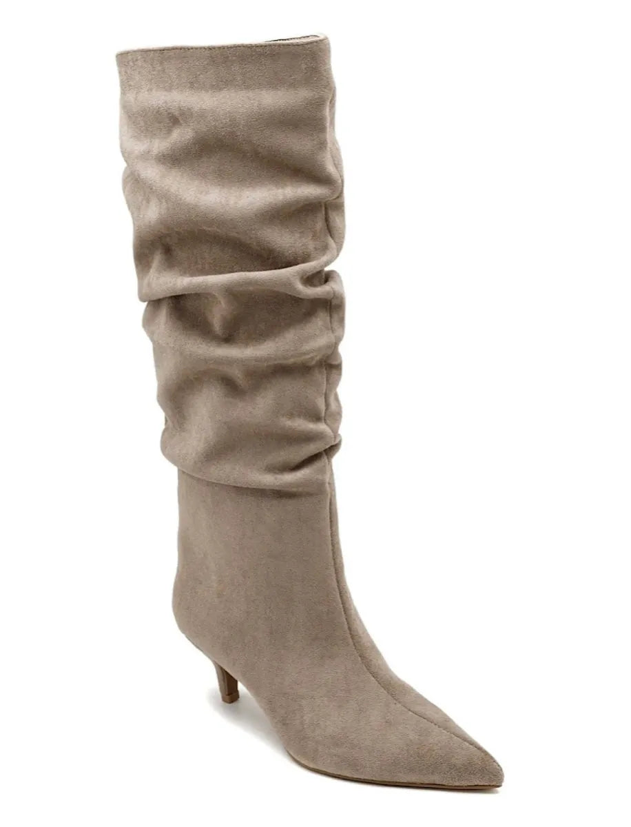  Slouchy punt laarzen - taupe