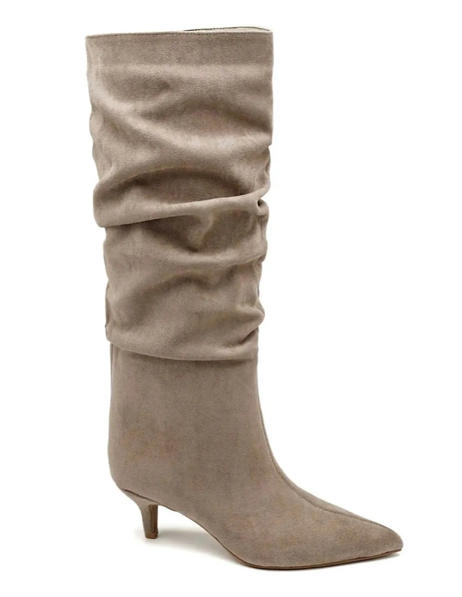  Slouchy punt laarzen - taupe