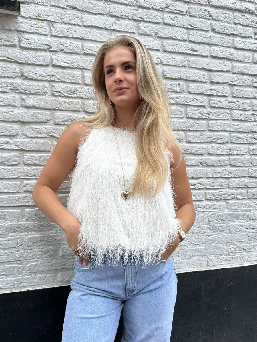  Fluffy topje Lulu - ecru
