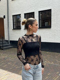  Kanten top Zaya - zwart