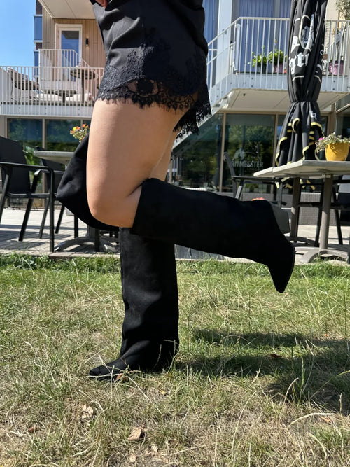  Cowboy laarzen met brede schacht - zwart