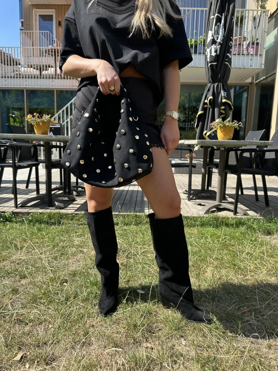  Cowboy laarzen met brede schacht - zwart