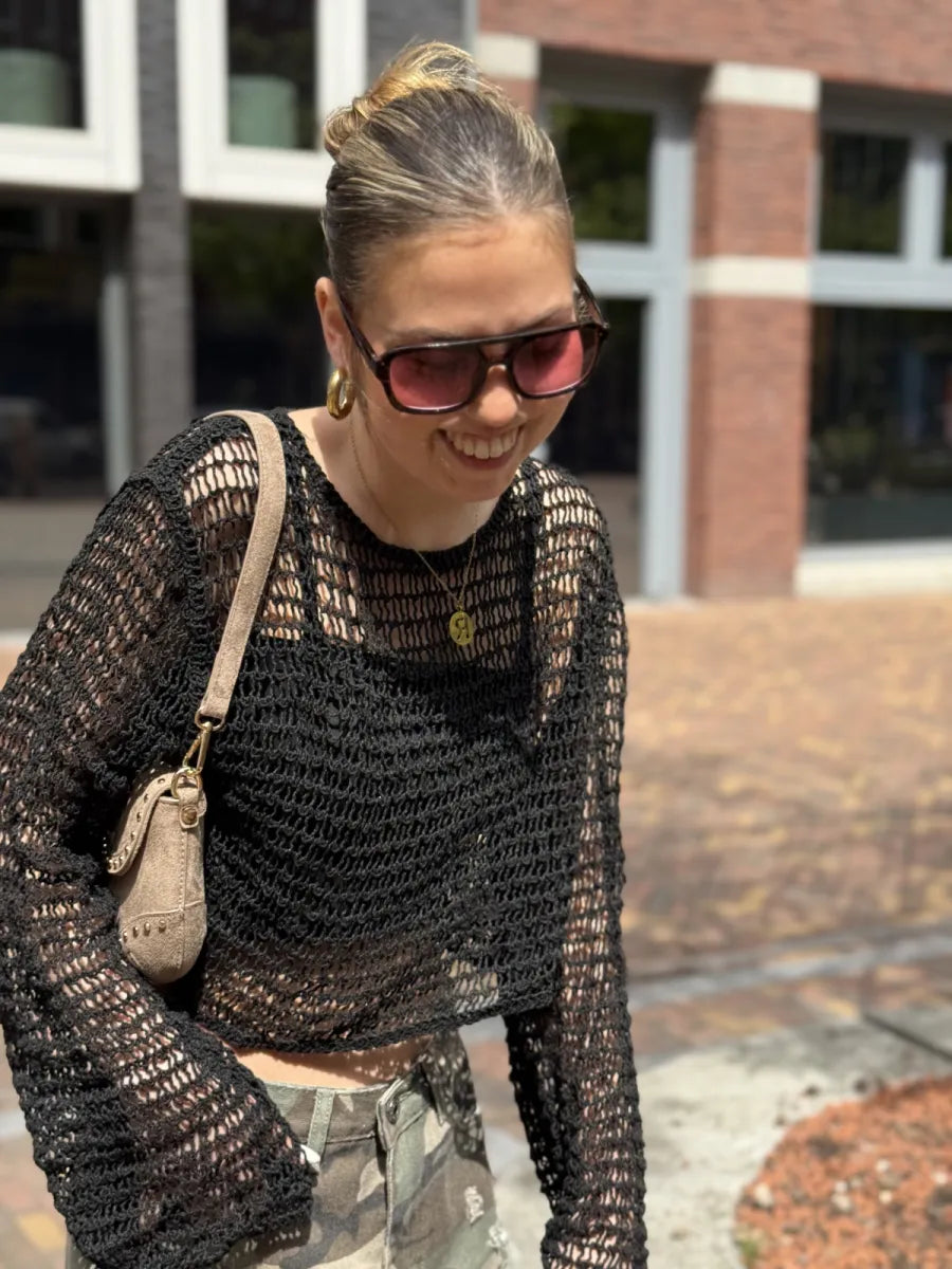  Zwart gehaakte top