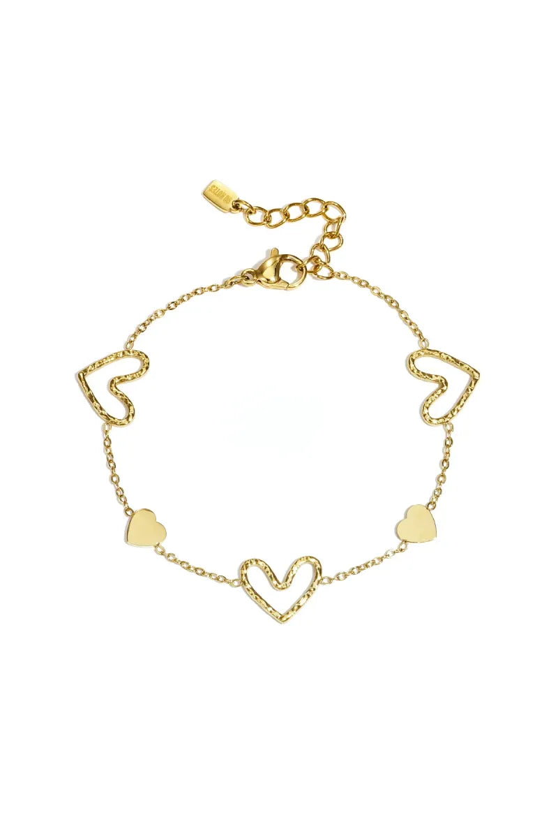  90 NOTES - charm hearts armband - goud