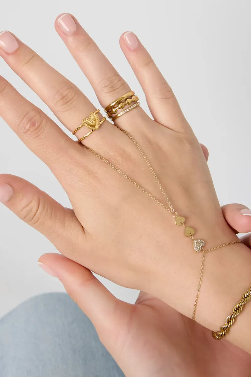  Dubbele ring met hart - goud