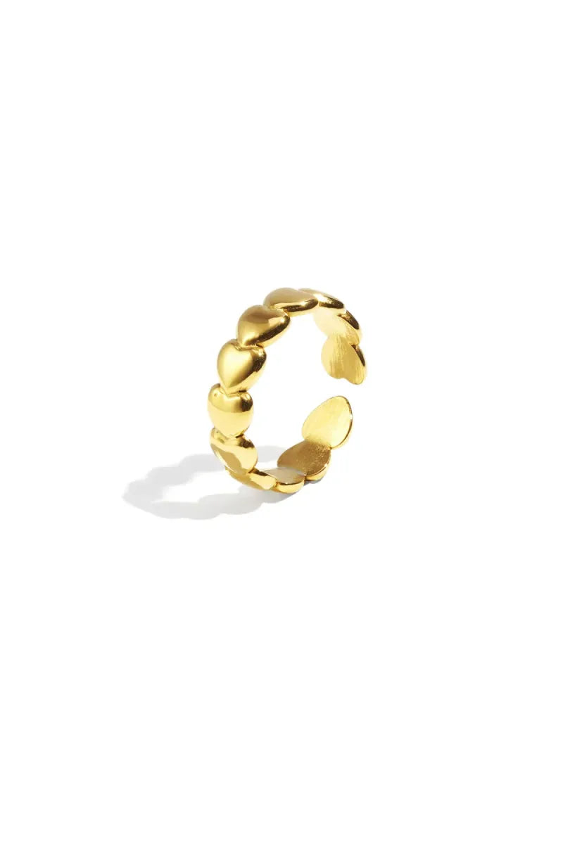  Kleine hartjes ring - goud