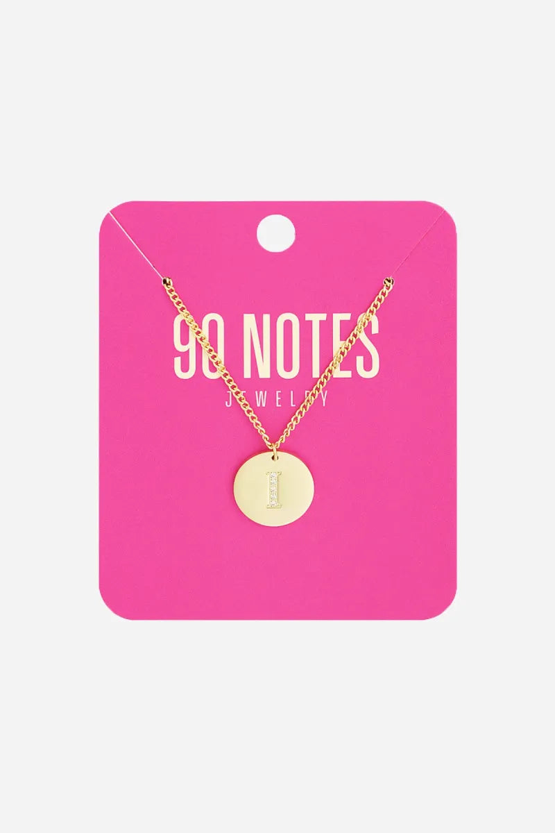  90 NOTES - strass initiaal ketting - goud