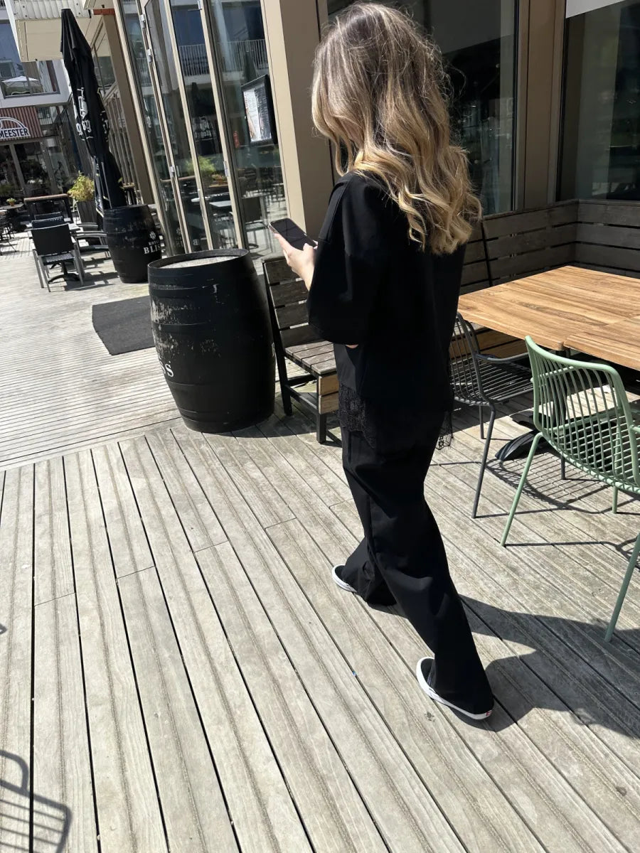  ZM - the linen club broek - zwart