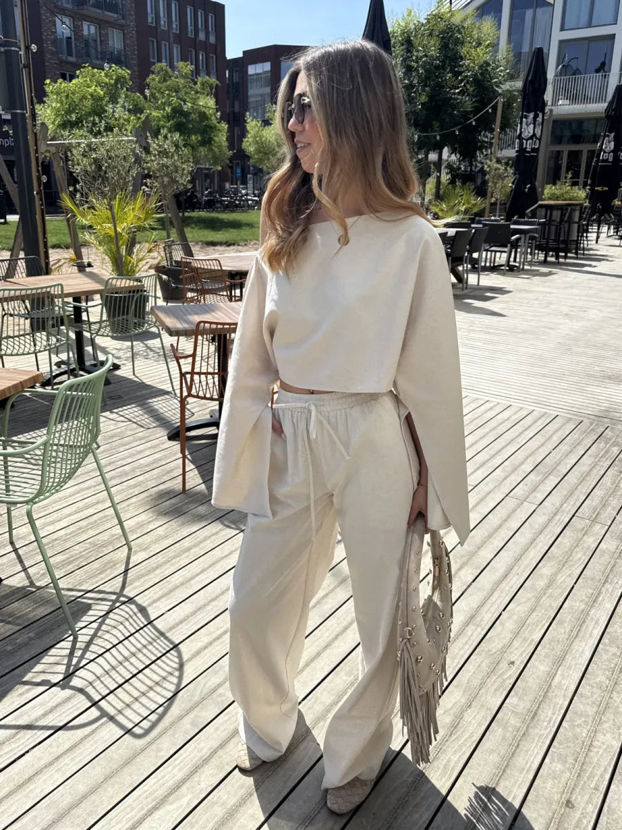  ZM - the linen club broek - ecru
