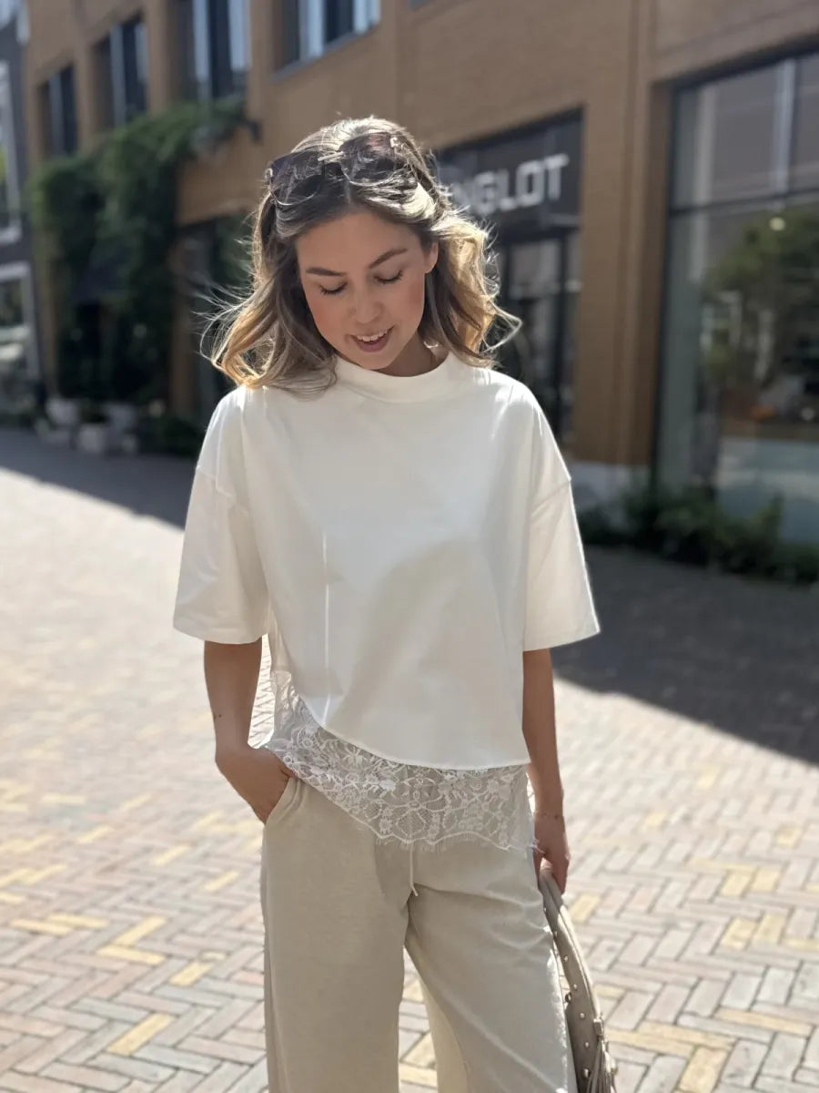  Shirt met kant Lily - wit