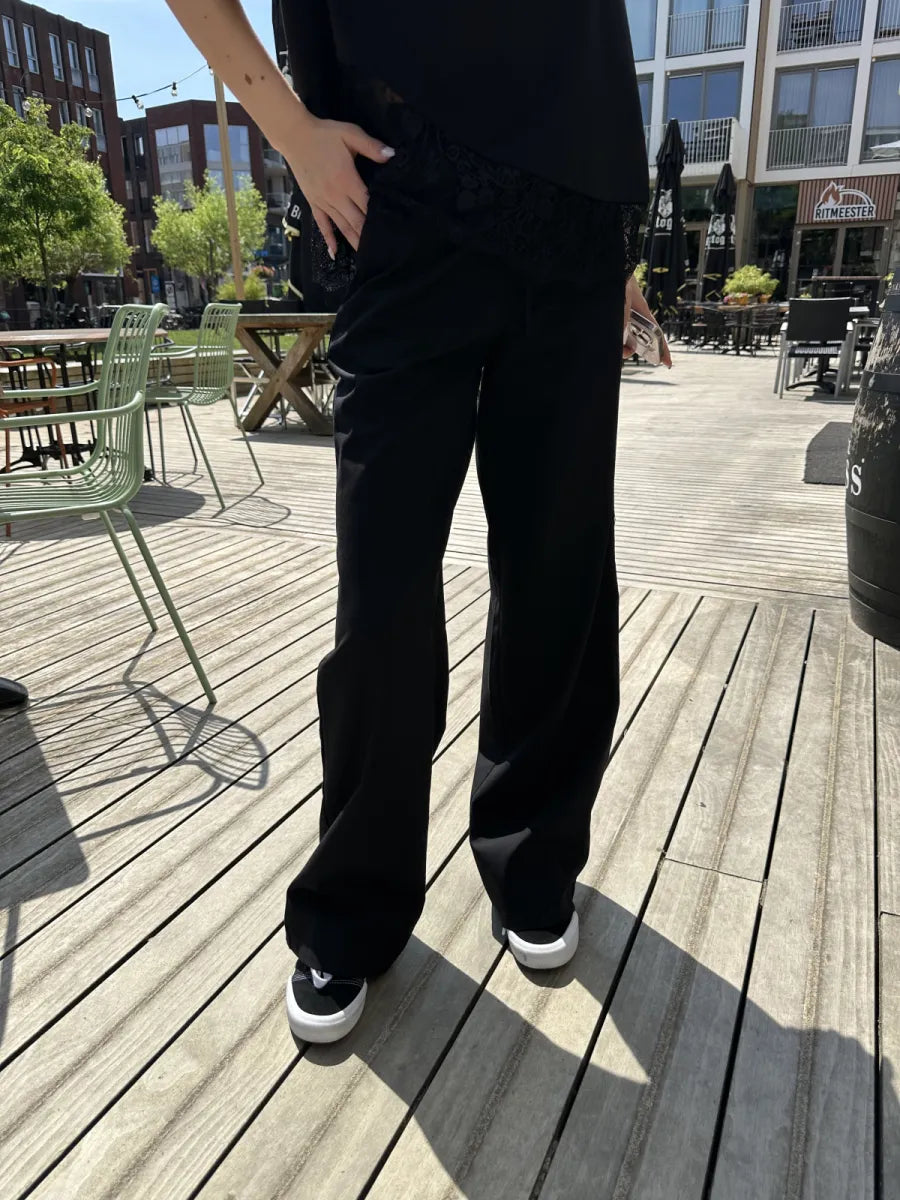  ZM - the linen club broek - zwart
