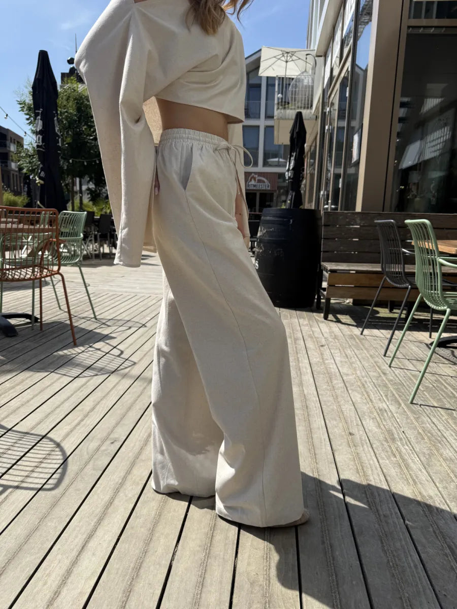  ZM - the linen club broek - ecru