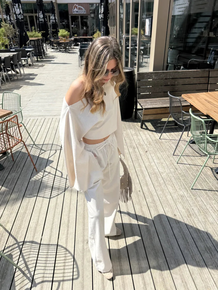  ZM - the linen club broek - ecru