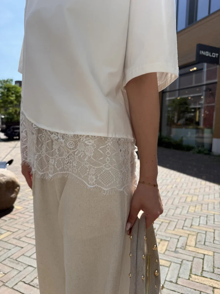  Shirt met kant Lily - wit