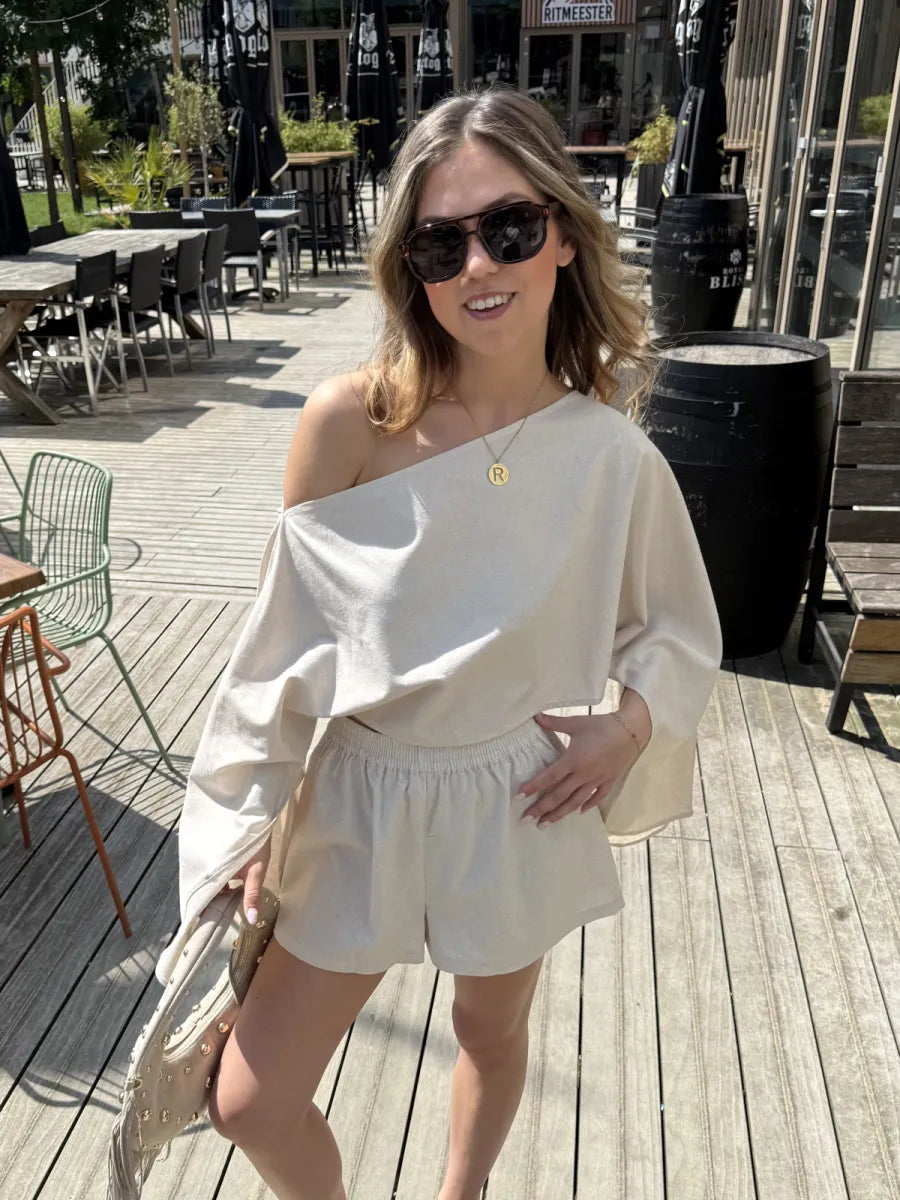  ZM - the linen club short - ecru