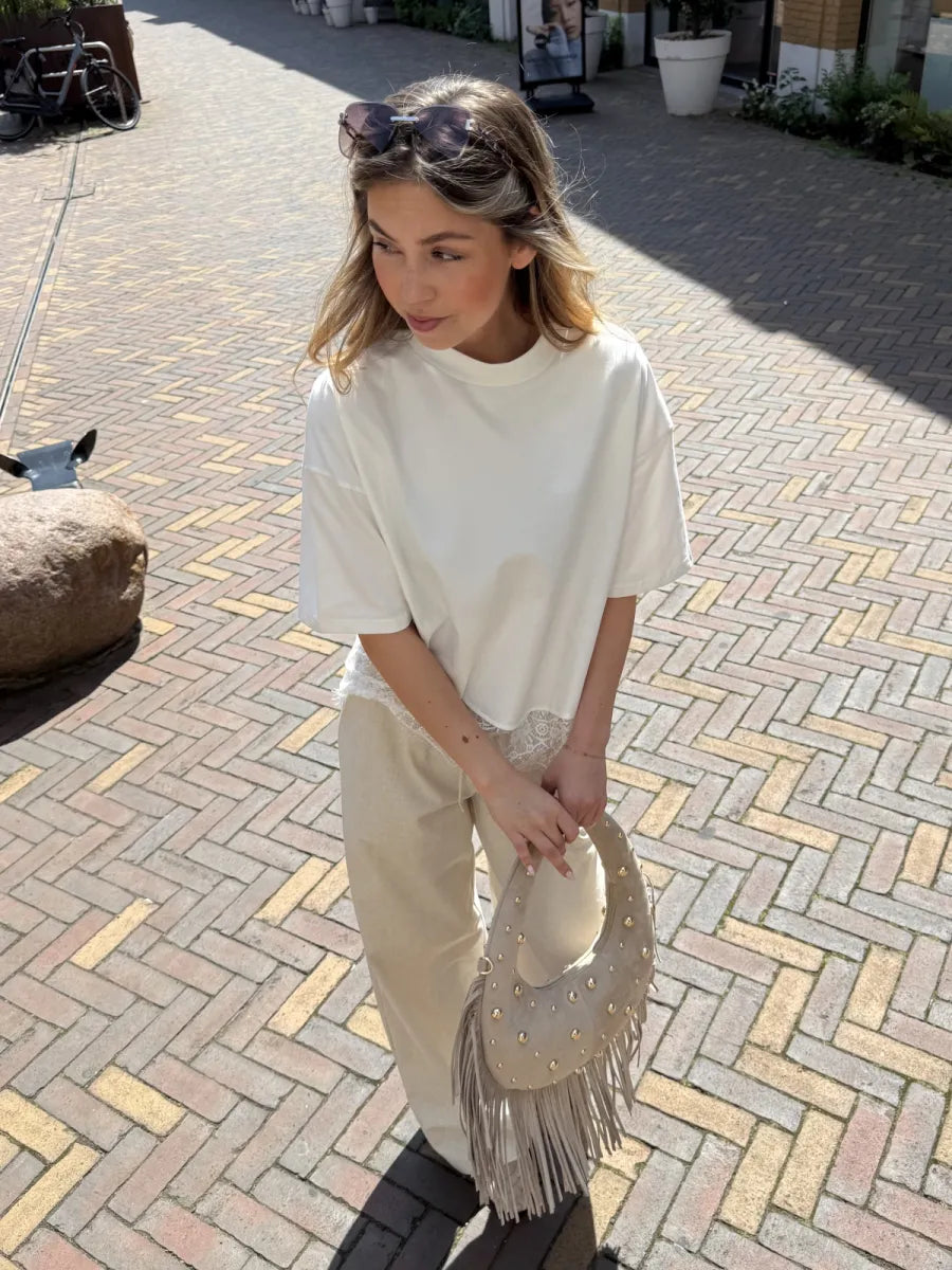  ZM - the linen club broek - ecru