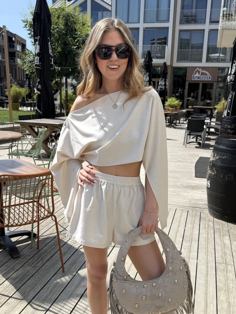  ZM - the linen club short - ecru