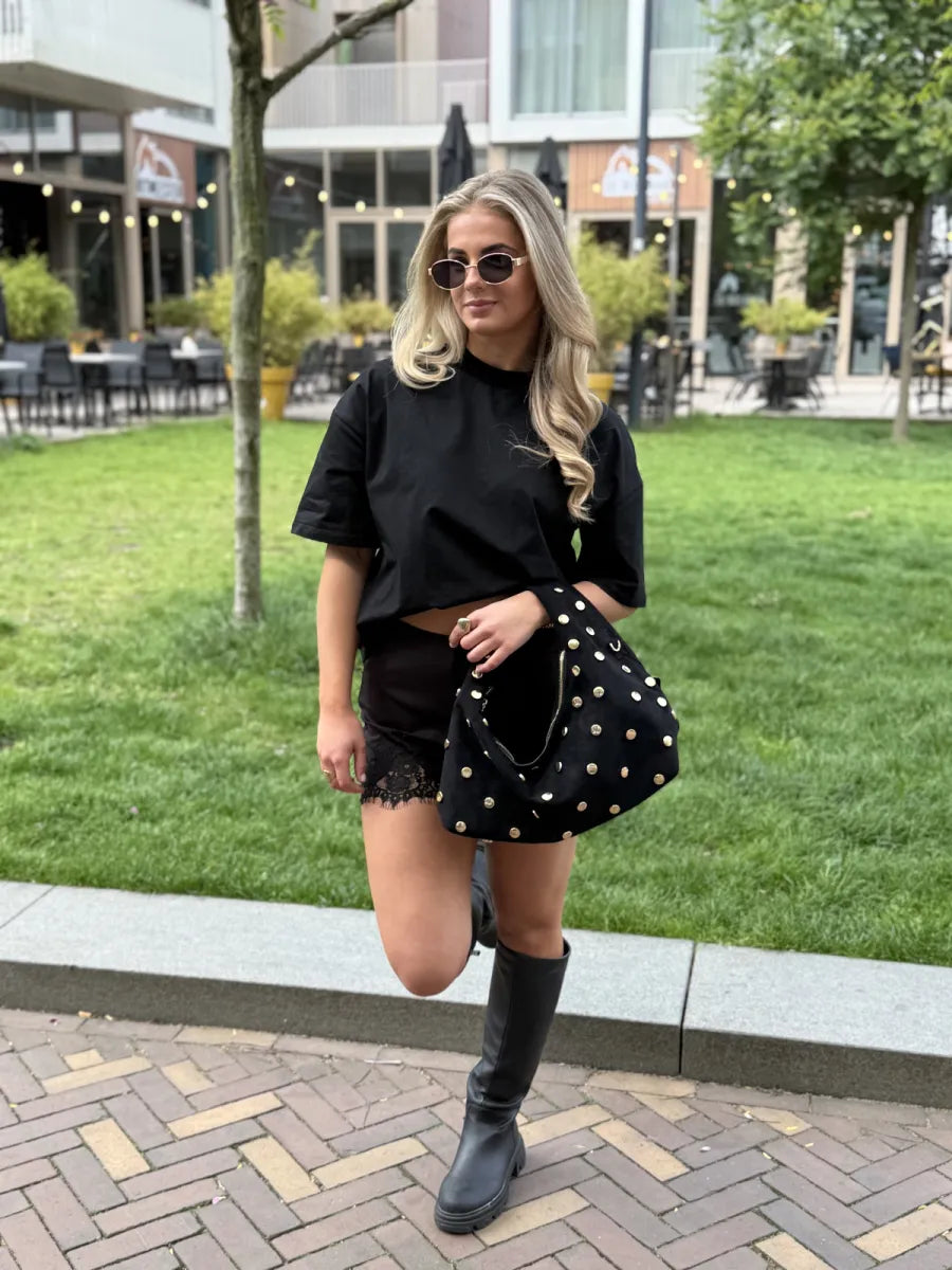  Musthave oversized basic tee - zwart