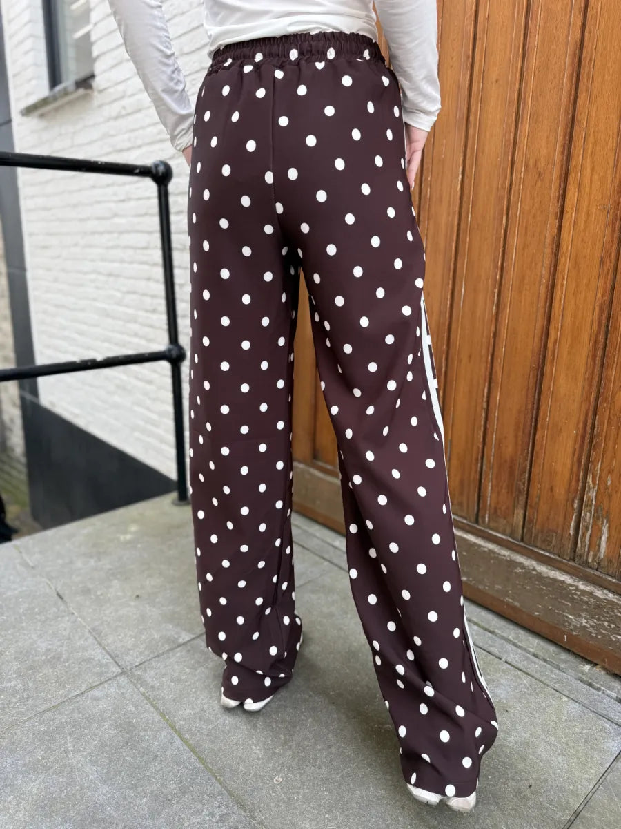  Polka dot wide leg Novi - bruin