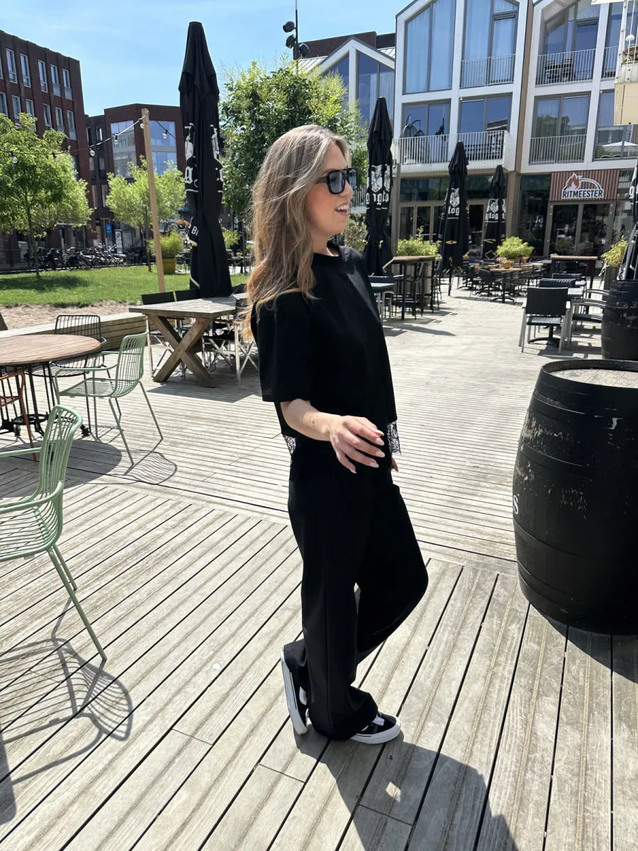  ZM - the linen club broek - zwart