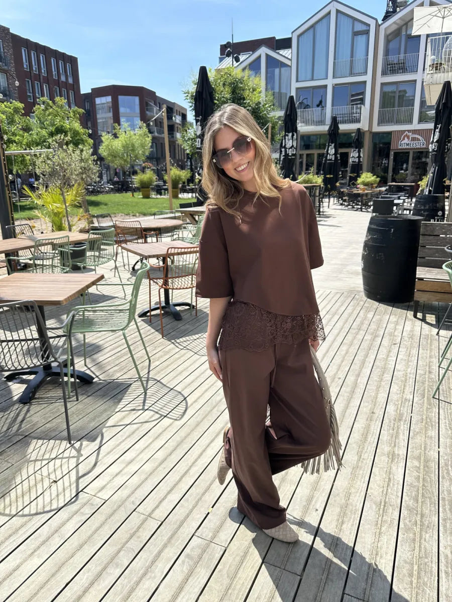  ZM - the linen club broek - bruin