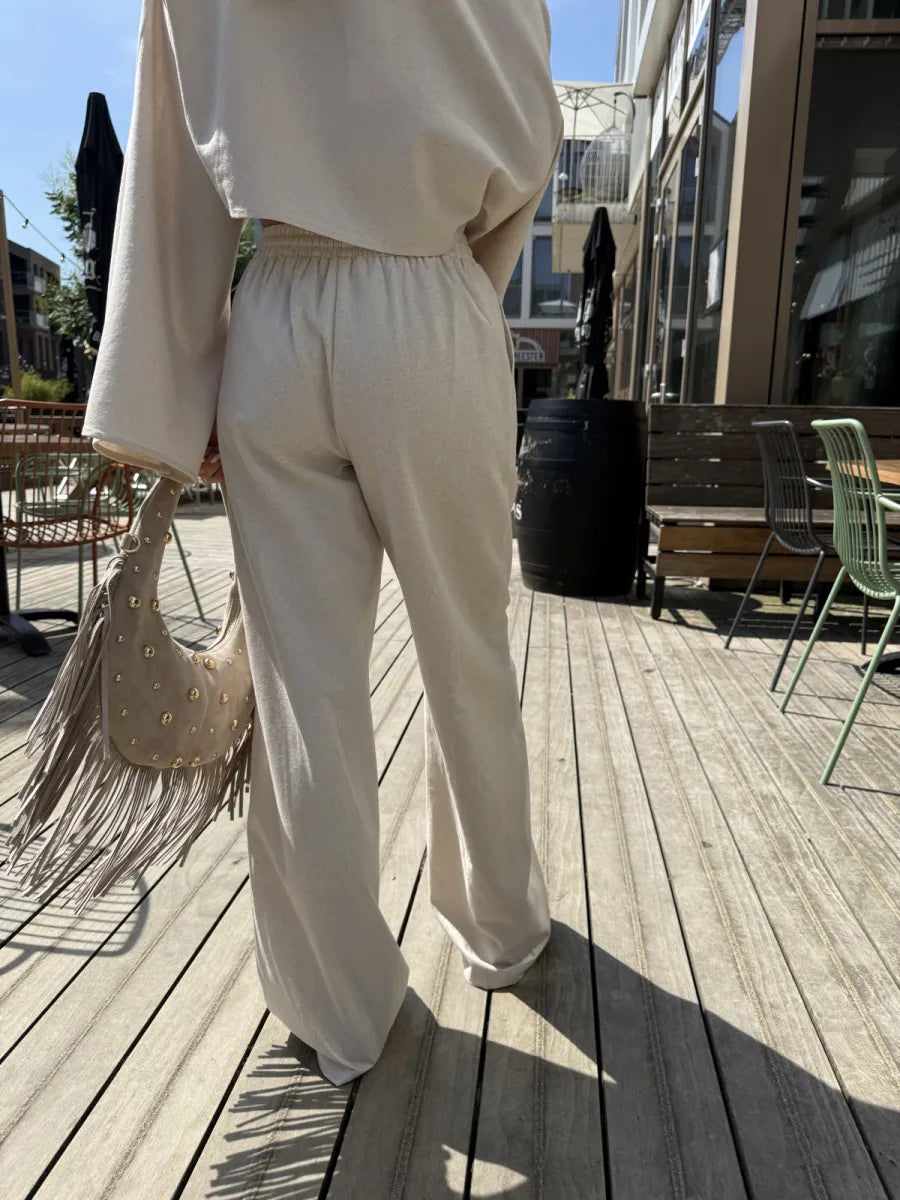  ZM - the linen club broek - ecru