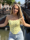  Polkadot corset Livia - geel