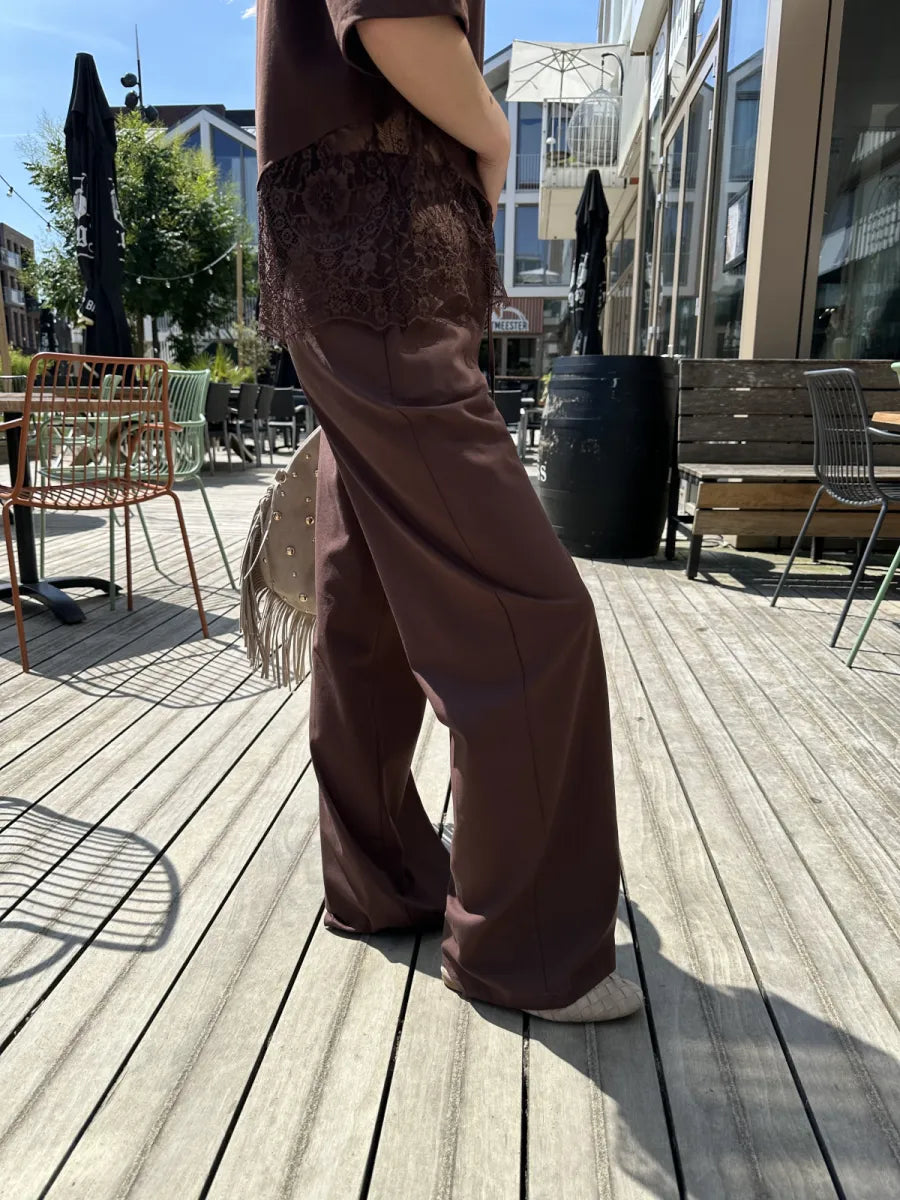  ZM - the linen club broek - bruin