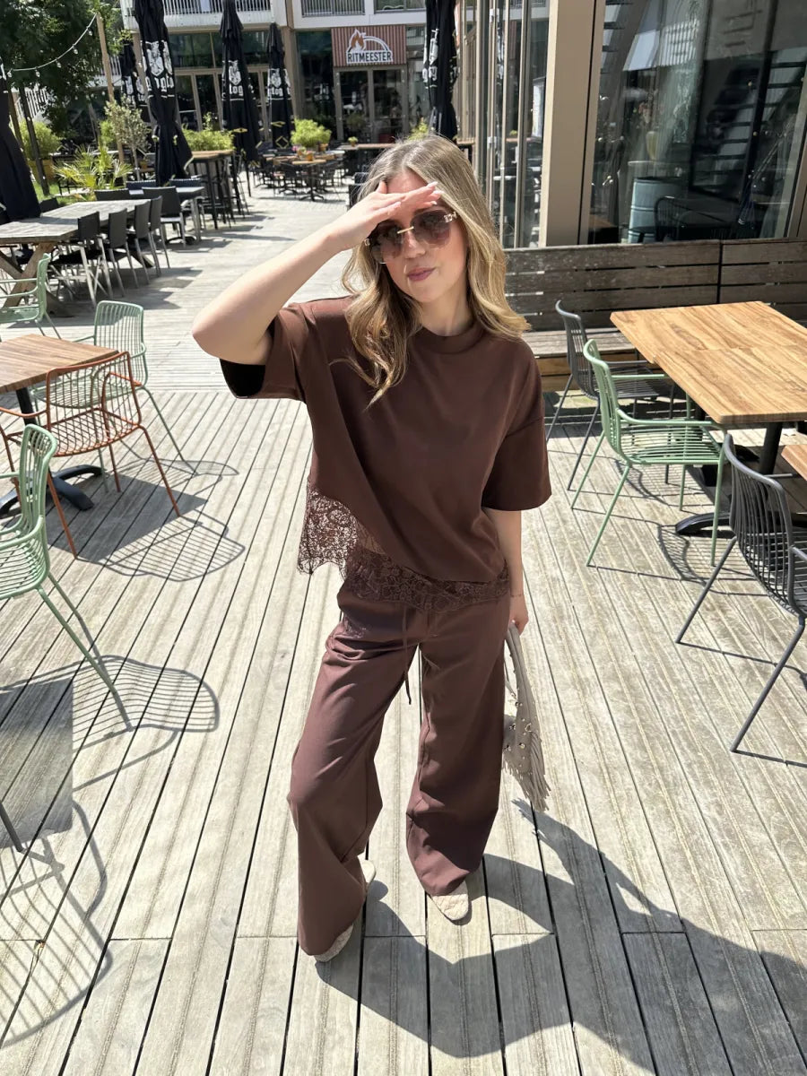  ZM - the linen club broek - bruin