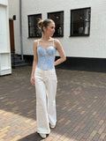  Wide leg high waist jeans 9135-7 - wit