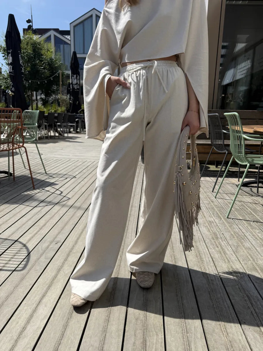  ZM - the linen club broek - ecru