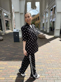  Polka dot wide leg Novi - zwart