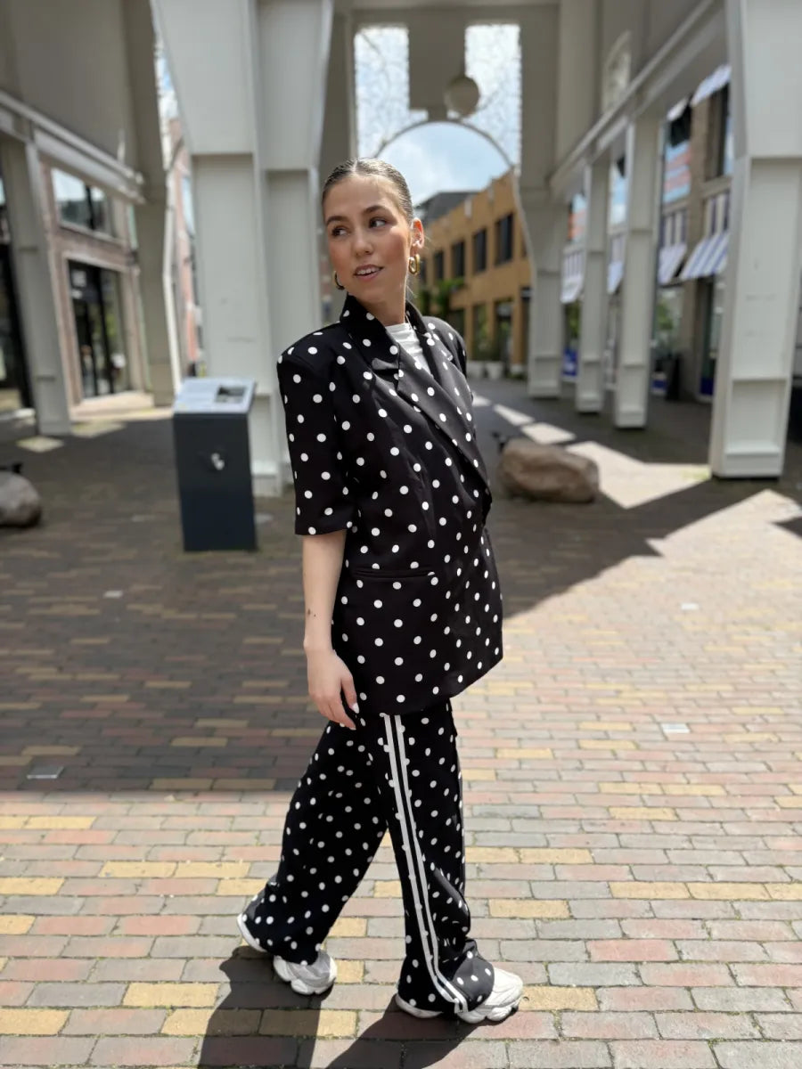  Polka dot wide leg Novi - zwart