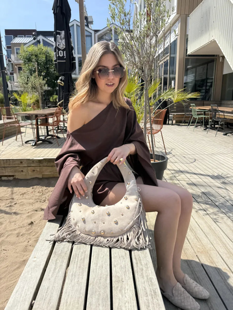  The linen club festive top - bruin