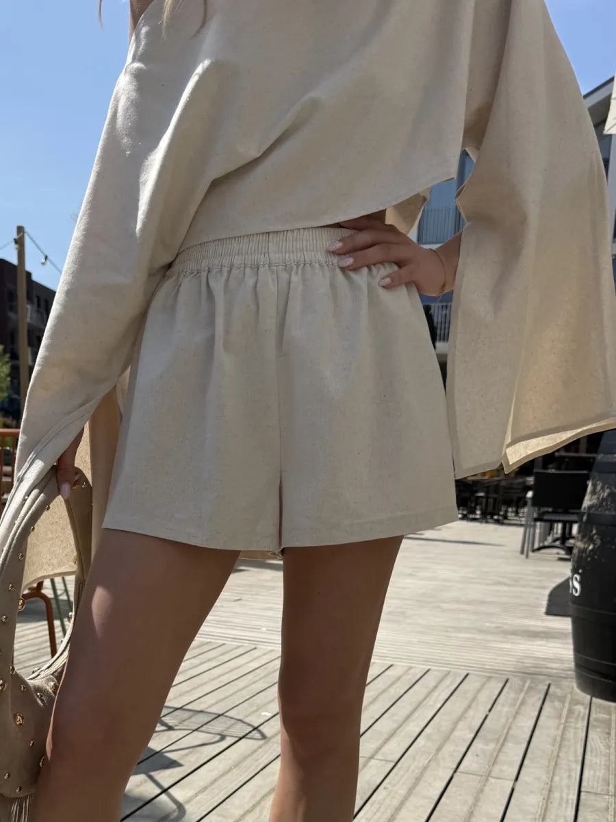 ZM - the linen club short - ecru