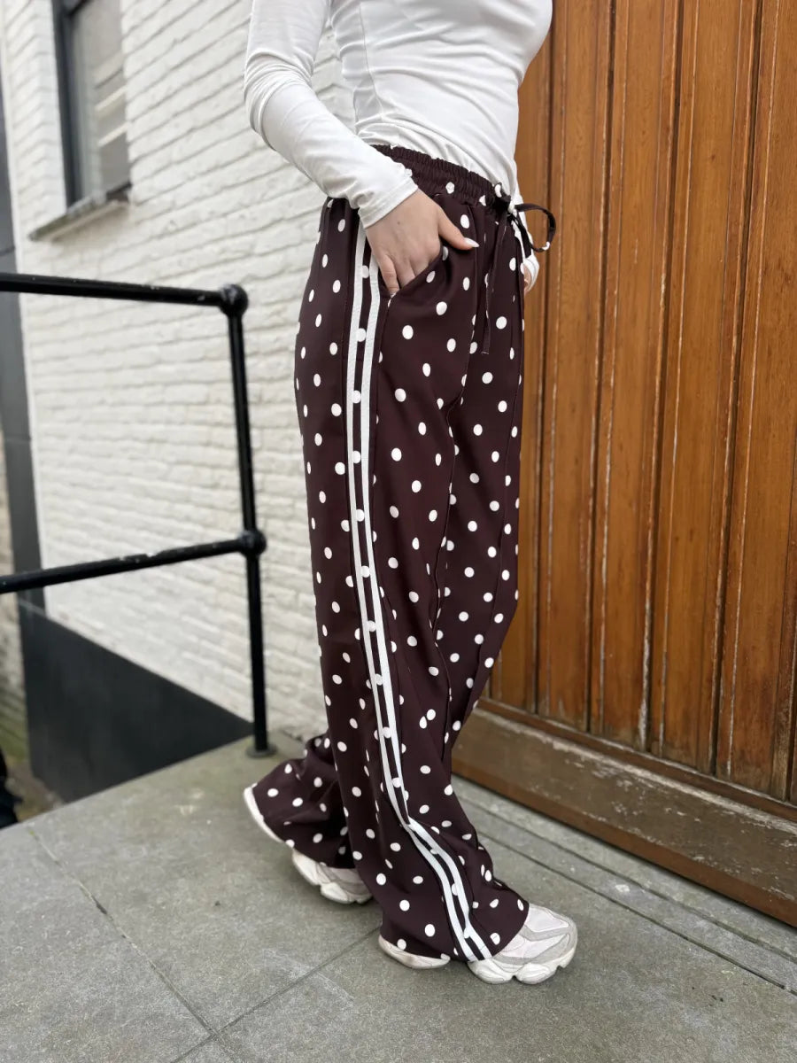  Polka dot wide leg Novi - bruin
